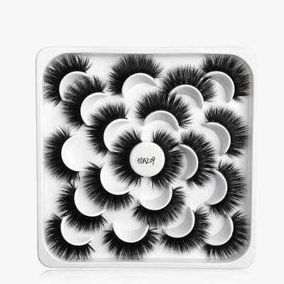 3D Mink Lashes - 10 Pairs Professional Handmade Fake Eyelashes - Natural Reusable Thick Fluffy False Eyelashes Faux Mink Eyelashes