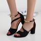 Women's Sandals Dress Shoes Block Heel Sandals Ankle Strap Sandals Party Office Daily Solid Color Summer Block Heel Chunky Heel Peep Toe Elegant Classic Casual Suede Ankle Strap Black Pink Army Green