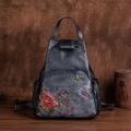 Women's Crossbody Bag Shoulder Bag Chest Bag Genuine leather carved flower butterfly Backpack Multiple carrying methods