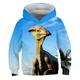 Kids Boys Girls Hoodie Pullover Cat Dinosaur Animal 3D Print Long Sleeve Kid Top Casual 2-12 Years Winter White Red Blue