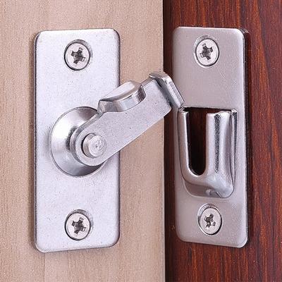 Heavy-Duty 304 Stainless Steel Door Lock Latch, 90 Degree Buckle flip Latch Right Angle Door Latch Lock Lever Latch Heavy Duty Safety Door Lock