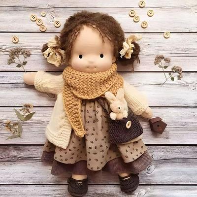Cotton Body Waldorf Doll Doll Artist Handmade Mini Dress Up Doll Diy(Accessory bear not included)