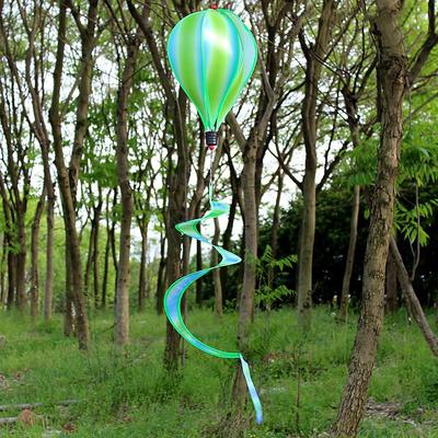 Rainbow Hot Air Balloon Wind Strip Sequin Solid Color Windmill Cross-border Rotating Colorful Wind Spinner Outdoor Garden Decor