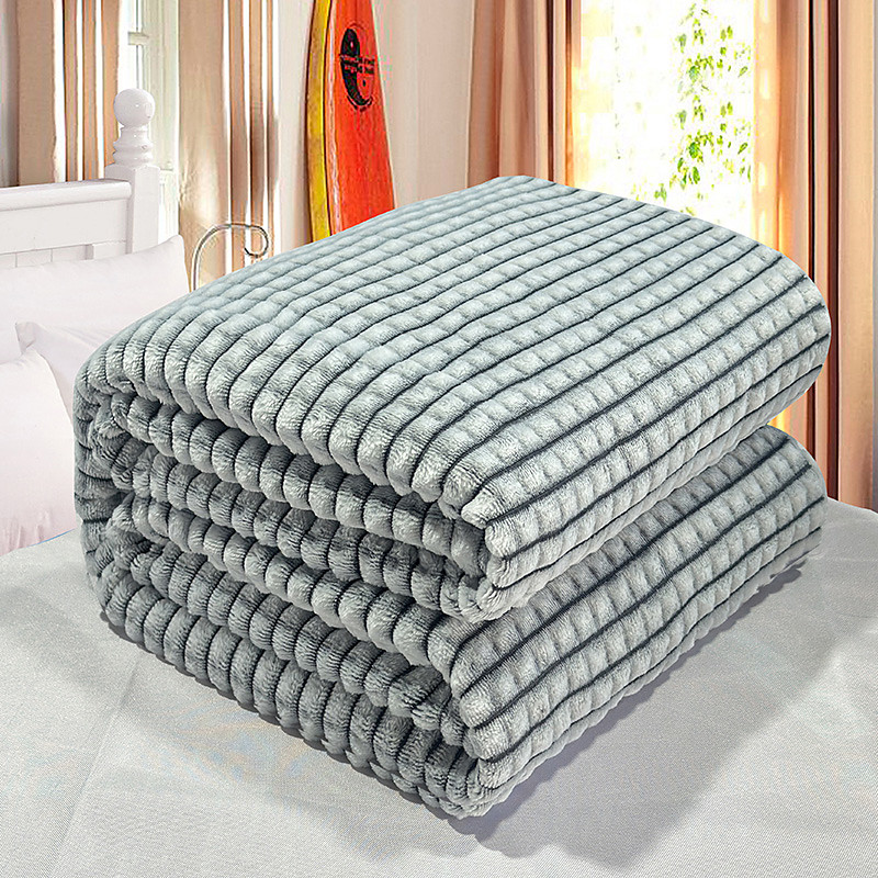 Thickened Solid Color Pineapple Checked Flannel Blanket Coral Velvet Sofa Cover Blanket Air Conditioning Blanket Nap Blanket