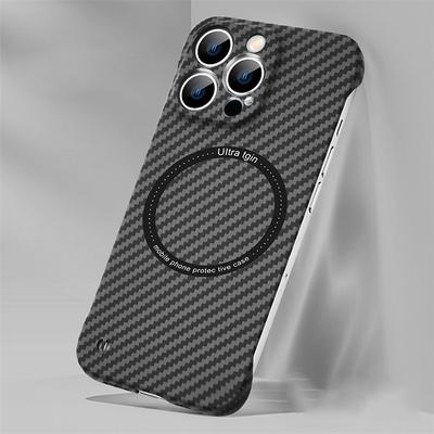 Phone Case For iPhone 17 Pro Max 17 Air 15 14 Pro Max Plus 13 12 11 Pro Max Slim Case With Magsafe Ultra Thin Shockproof Carbon Fiber PC