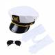 CARNIVAL Masquerade Ball Captain Flight Attendant Set Sailor Hat Scarf Captain Hat Pipe Sun Eye