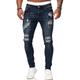 Men's Jeans Tapered pants Trousers Distressed Jeans Ripped Jeans Pocket Ripped Comfort Daily Going out Streetwear Classic Black Blue Stretchy