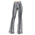 Women's Fashion Streetwear Flare Chinos Slacks Wide Leg Elastic Waist Print Full Length Pants Casual Weekend Micro-elastic Graphic Prints Comfort Mid Waist Slim Black / White Yellow Khaki S M L XL