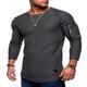 Men's T shirt Tee Long Sleeve Shirt Plain Crew Neck Plus Size Casual Long Sleeve Zipper Clothing Apparel Cotton Muscle Esencial