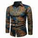 Paisley Vintage Men's Shirt Daily Wear Going out Fall Winter Turndown Long Sleeve Navy Blue, Blue, Dark Blue S, M, L 4-Way Stretch Fabric Shirt