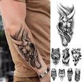 8 pcs Waterproof Temporary Tattoo Sticker Wolf Tiger Lion Forest Tatto Moon Bird Skull Body Art Fake Arm Sleeve Tattoos For Women Men