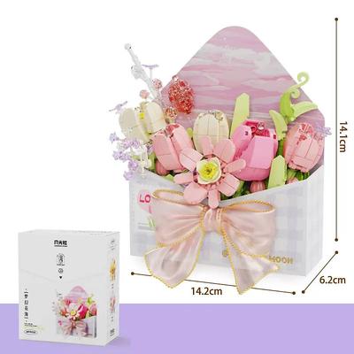 Women's Day Gifts lnlaid Building Blocks Light Flower Carriage Ornaments Building Toys Gift BoxValentine's Day Women's Day Mother's Day Gifts for Girls Mother's Day Gifts for MoM