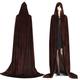 Unisex Black Velvet Adult Cape Full Length Hooded Robe Halloween Cloak Halloween Carnival Witch Cape