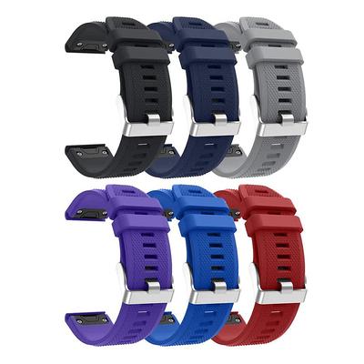 6 Pack Watch Band for Garmin Fenix 7 6 5 Forerunner 955 Solar 945 935 Instinct 2 Epix Approach S62 S60 Marq Descent G1 Quatix 7 Silicone Replacement Strap Quick Fit 22mm Sport Band Wristband