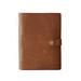 KISSKIÂ·H Olvido A7 Leather Binder Refillable Journal Small 6 Ring Travelers Notebook Leather Pocket Notebook Vintage Diary Planner Organizer with Snap Button Gift for Women/Men Brown