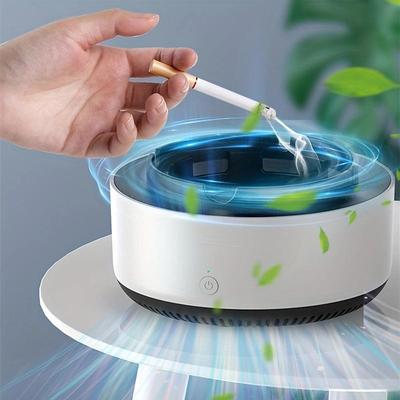 Cigarette Ashtray Air Purifier For Inhaling Tobacco Odor, Smart Remove Secondhand Smoke Smoking Tobacco Odor Removal Indoor Living Room Office Car Smoking Artifact, Using 2 Batteries No. 5 (Batteries Not Included)