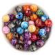 50/100pcs Bead Enthusiasts 8/10/12mm Cracked Acrylic Spacer Beads, Colored Ink Printed Ceramic Pattern Straight Hole Round Beads DIY Bracelet Necklace Jewelry Pendant.