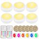 LED Puck Lights with Remote Control Wireless Under Cabinet Lighting Battery Powered Lights Stick on Lights Color Changing Lights with Dimmer and Timer AA Battery Operated Closet Light
