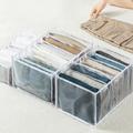 Storage Container Breathable Underwear Drawer Organizer Foldable Closet Clothes Dividers Nylon Dresser Compartments Storage Box Set Fit for Bras Socks Underpants Panties and Ties Organization