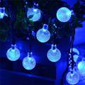 LED Solar String Lights Outdoor 5-30M Crystal Globe Lights with 8 Lighting Modes Wedding Decor Waterproof Solar Powered Patio Lights for Garden Yard Porch Wedding Party Decor Warm White Blue White RGB