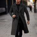 Men's Winter Coat Peacoat Trench Coat Outdoor Daily Wear Fall Winter Polyester Windbreaker Outerwear Clothing Apparel Fashion Streetwear Plain Turndown Open Front