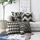 Black White Double Side Cushion Cover 1PC Soft Throw Pillow Cover Cushion Case Pillowcase for Sofa Bedroom Livingroom Superior Quality Machine Washable Outdoor Cushion for Sofa Couch Bed Chair