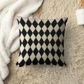 Black White Double Side Cushion Cover 1PC Soft Throw Pillow Cover Cushion Case Pillowcase for Sofa Bedroom Livingroom Superior Quality Machine Washable Outdoor Cushion for Sofa Couch Bed Chair