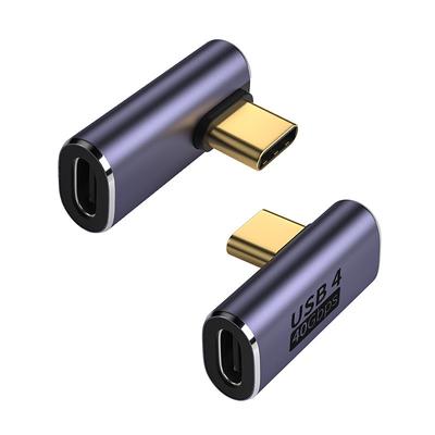 USB C Adapter,90 Degree Right Angle , Type C Male To Female Adapter Extender Support 100W Fast Charging 40Gbps Data Transfer 8K@60Hz Video Output For Laptops, Tablets, Mobile Phones