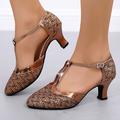 Women's Sandals Glitter Crystal Sequined Jeweled Plus Size Ankle Strap Heels Party Daily Solid Color High Heel Pointed Toe Elegant Vintage Fashion PU Silver mid-heel Gold mid-heel Gold low-heel