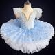 Kids' Dancewear Ballet Dance Costumes Dress Pearls Splicing Paillette Girls' Performance Party Short Sleeve Spandex