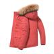 Women's Parka Puffer Jacket Cropped Thicken Winter Coat Thermal Warm Heated Coat Windproof Zip up Coat with Fur Collar Hood Outdoor Hiking Outerwear Long Sleeve Fall Black Beige Red