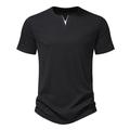 Men's T shirt Tee Plain V Neck Vacation Going out Short Sleeves Clothing Apparel Fashion Basic Casual