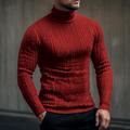 Men's Pullover Sweater Jumper Turtleneck Sweater Knit Sweater Ribbed Knit Knitted Plain Roll Neck Keep Warm Casual Daily Wear Vacation Clothing Apparel Fall Winter Wine Black M L XL