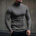 Men's Pullover Sweater Jumper Turtleneck Sweater Knit Sweater Ribbed Knit Knitted Plain Roll Neck Keep Warm Casual Daily Wear Vacation Clothing Apparel Fall Winter Wine Black M L XL