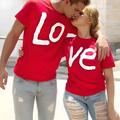 Couple Tshirt LOVE 2pcs Couple's Men's Women's T shirt Tee Crew Neck Red Valentine's Day Daily Short Sleeve Print Fashion Casual