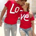 Couple T-shirt LOVE 2pcs Couple's Men's Women's T shirt Tee Crew Neck Red Valentine's Day Daily Short Sleeve Print Fashion Casual