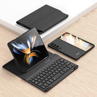 Phone Case For Samsung Galaxy Z Fold 6 Z Fold 5 Z Fold 4 3 2 Full Body Case Detachable with Keyboard Leather Solid Colored PC PU Leather