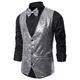 Men's Vest Gilet Wedding Party Party / Evening Going out Streetwear Casual Spring Fall Pocket Polyester Warm Quick Dry Solid Color Single Breasted V Neck Regular Fit Silver Black Red Royal Blue Vest