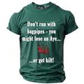 Graphic Don't Run with Bagpipes-You Might Lose an Aye or Get Kilt Daily Designer Retro Vintage Men's 3D Print T shirt Tee Sports Outdoor Holiday Going out St. Patrick T shirt Blue Green Dark Blue