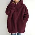 Women's Plus Size Winter Jacket Hoodie Coat Solid Color Sport Causal Long Sleeve Hoodie Regular Fall Winter Deep Purple Grass Green Black S M L XL XXL