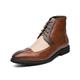 Men's Boots Formal Shoes Dress Shoes Walking Vintage Daily PU Warm Mid-Calf Boots Lace-up Blue Brown Green Color Block Fall Winter