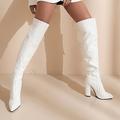 Women's Boots Suede Shoes Sock Boots Plus Size Daily Solid Color Over The Knee Boots Thigh High Boots Winter Chunky Heel Fashion Sexy Classic Suede White Blue Orange