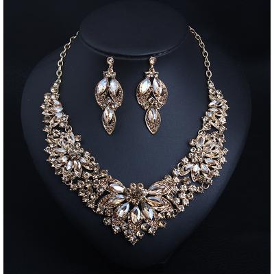 1 set Drop Earrings Bib necklace For Women's AAA Cubic Zirconia Multicolor Party Wedding Rhinestone Alloy Vintage Style Flower Rainbow dress to impress 2025