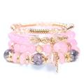 Bohemian Bracelet Women's Imitation Agate Alloy Tassel Multicolor Crystal Glaze Bracelet Set Fashion European and American Jewelry