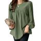 Linen Shirt Long Cotton Top White Cotton Top White Cotton Blouse Women's White Pink Army Green Solid Color Puff Sleeve Street Daily Fashion Round Neck Cotton Linen Regular Fit S