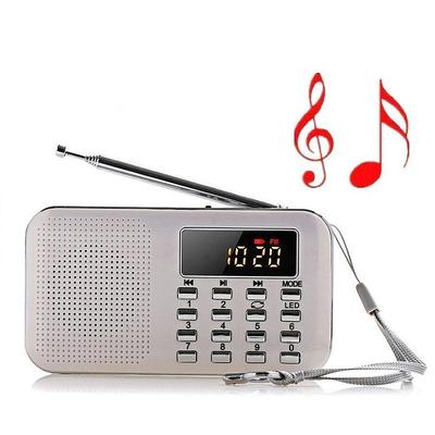 Portable Digital AM FM Radio Media Speaker MP3 Music Player Support TF Card / USB Disk with LED Screen Display and Emergency Flashlight Function