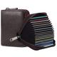 RFID 20 Card Slots Credit Card Holder Genuine Leather Small Card Case for Women or Men Accordion Wallet with Zipper