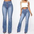 Women's Jeans Normal Denim Dark Blue Light Blue Comfort Natural Full Length Casual Daily Wear Spring Fall