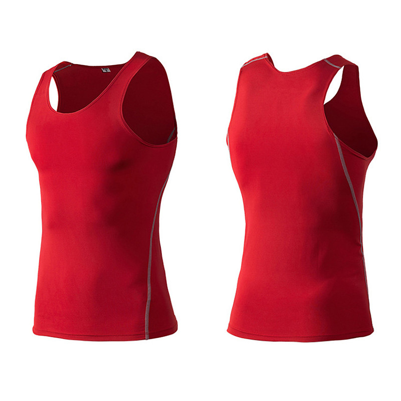 Men's Solid Colored Gym Tank Top Compression Tank Top Summer Sleeveless Athletic Quick Dry Soft Moisture Wicking Breathable Gym Workout Active Training Running Jogging Exercise Red Sportswear