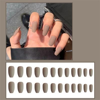 Sensual Scrub Ballet Nail Matte Coffin Nail Wear Nail Nail Piece Trapezoidal Fake Nail Finished Product